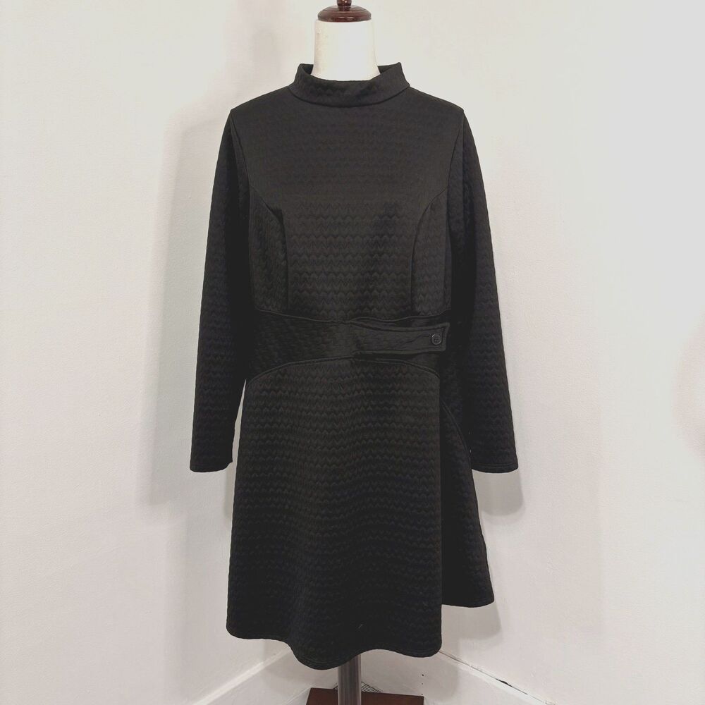 ModCloth Taken by Texture Black Retro Dress Sz 1X